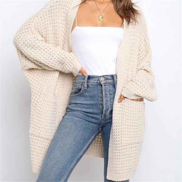 woman's loose oversize sweater cardigan solid bat sleeve open stitch long knitting outerwear with pocket autumn daily casual1, White
woman's loose oversize sweater cardigan solid bat sleeve open stitch long knitting outerwear with pocket autumn daily casual1, White