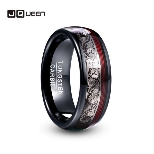 jqueen 8mm wide tungsten steel ring plating black inlay triple spiral pattern+red guitar string tungsten carbide ring sell 201110, Silver
jqueen 8mm wide tungsten steel ring plating black inlay triple spiral pattern+red guitar string tungsten carbide ring sell 201110, Silver