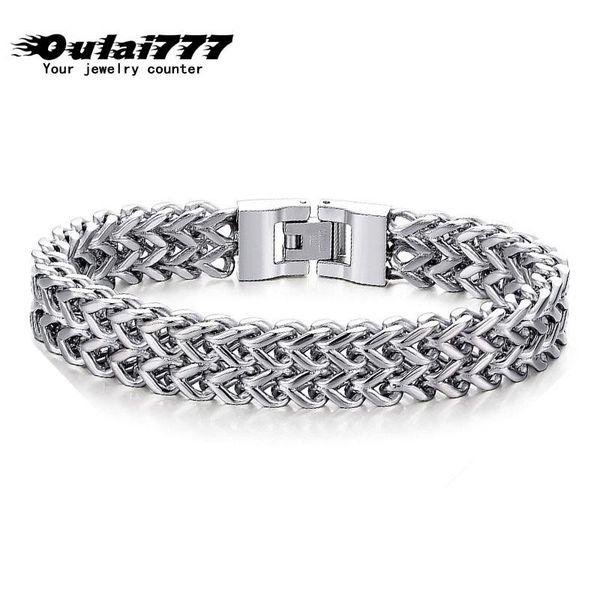 link, chain oulai777 bracelets mens on hand stainless steel gifts for male accessories charm link bangles rock style, Black
link, chain oulai777 bracelets mens on hand stainless steel gifts for male accessories charm link bangles rock style, Black