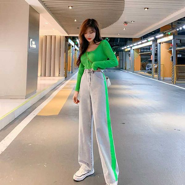 2020 fall fashion women's loose high waist slimming denim wide leg pants playful straight drape pants, Blue
2020 fall fashion women's loose high waist slimming denim wide leg pants playful straight drape pants, Blue