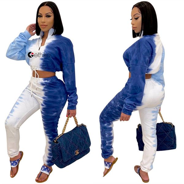 brand women tracksuit color tie dye outfit two piece clothing sets designer letters hoodie zipper crop legging pants suit d102601, Gray
brand women tracksuit color tie dye outfit two piece clothing sets designer letters hoodie zipper crop legging pants suit d102601, Gray