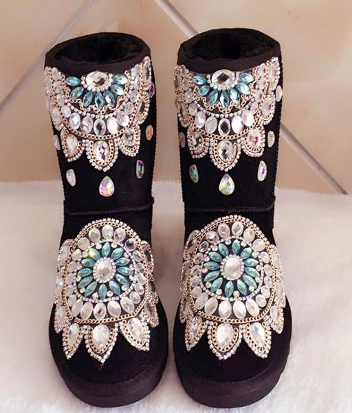 2020 sew station white hair rabbit strass snow boots winter shoes gross crust precious stones 7cr0, Black
2020 sew station white hair rabbit strass snow boots winter shoes gross crust precious stones 7cr0, Black
