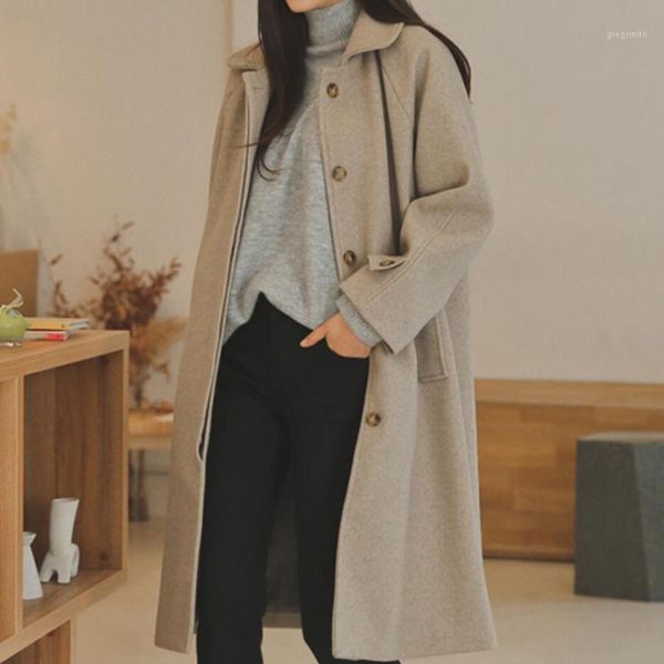 2020 winter preppy style woolen coat women turn down collar loose wool blends coat1, Black
2020 winter preppy style woolen coat women turn down collar loose wool blends coat1, Black