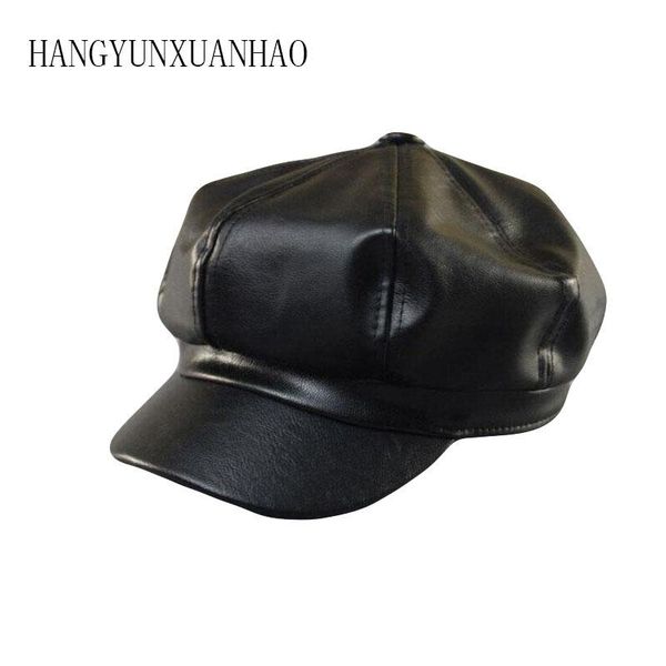 berets hangyunxuanhao 2021 retro pu beret black faux leather sboy octagonal hat cap the french artist women, Blue;gray
berets hangyunxuanhao 2021 retro pu beret black faux leather sboy octagonal hat cap the french artist women, Blue;gray