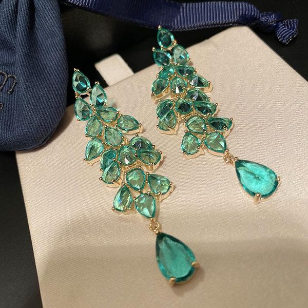 hoop & huggie vintage green zircon flower long earrings for women 2021 tassel retro luxury jewelry stainless steel korean gift designer, Golden;silver
hoop & huggie vintage green zircon flower long earrings for women 2021 tassel retro luxury jewelry stainless steel korean gift designer, Golden;silver