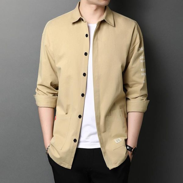 men's 100% cotton shirt handsome long sleeve lapel cargo shirts for men clothing autumn casual regular fit pocket chemise homme, White;black
men's 100% cotton shirt handsome long sleeve lapel cargo shirts for men clothing autumn casual regular fit pocket chemise homme, White;black