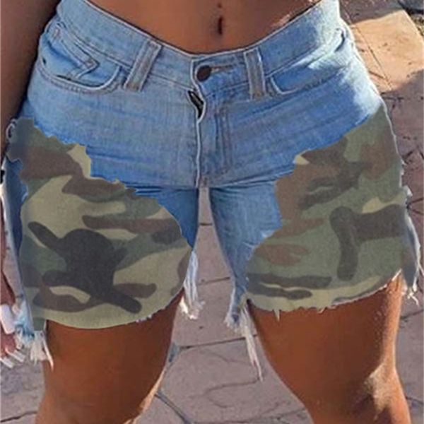 summer denim shorts pants trendy women's wear, Blue