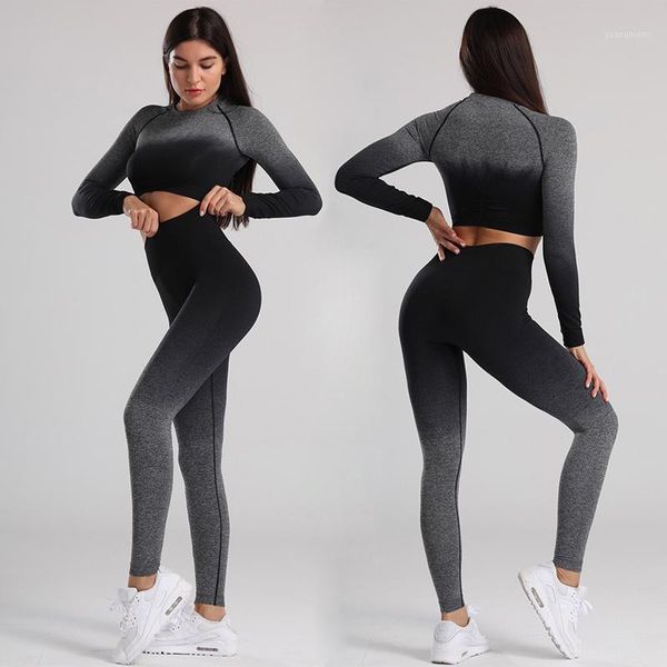 yoga outfits adapt seamless sport suit women gym clothing long sleeve crop high waist fitness leggings set female sportswear1, White;red
yoga outfits adapt seamless sport suit women gym clothing long sleeve crop high waist fitness leggings set female sportswear1, White;red