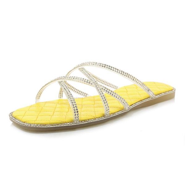 arrival 2021 new rhinstone slippers shoes female yellow 1 ua8h, Black