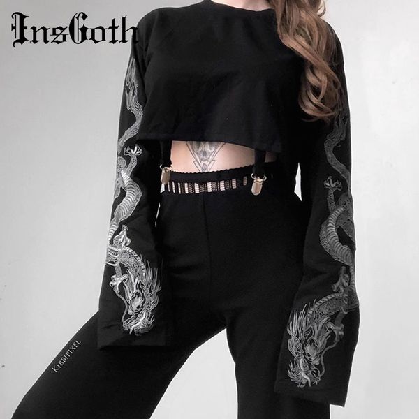 insgoth black crop hoodie women sweatshirt gothic punk grunge dragon printed harajuku loose sweatshirt pullover female top
insgoth black crop hoodie women sweatshirt gothic punk grunge dragon printed harajuku loose sweatshirt pullover female top