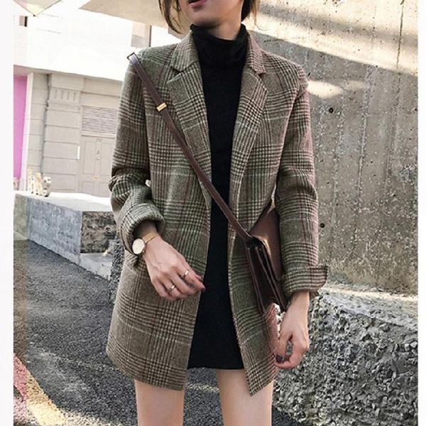 women's suits & blazers women and jackets autumn plaid suit retro loose wool small jacket women's1, White;black
women's suits & blazers women and jackets autumn plaid suit retro loose wool small jacket women's1, White;black