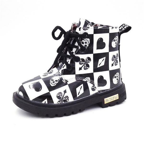 comfy for boys girls pu leather fashion lattice waterproof martin rubber sole kids snow boots shoes 201128, Black;grey
comfy for boys girls pu leather fashion lattice waterproof martin rubber sole kids snow boots shoes 201128, Black;grey