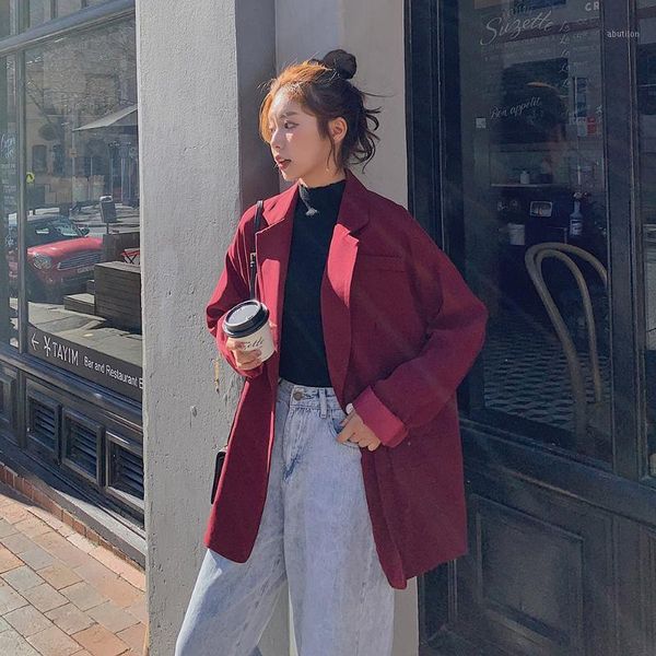 women's suits & blazers stylish korean ladies blazer solid red simple casual suit jacket long sleeve dames retro loose women mm60nxz1, White;black
women's suits & blazers stylish korean ladies blazer solid red simple casual suit jacket long sleeve dames retro loose women mm60nxz1, White;black
