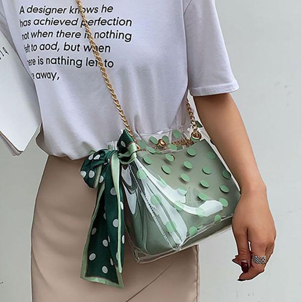 etaill 2020 pvc jelly scarves composite bag small transparent shoulder handbags large dots golden chain crossbody messenger bag
etaill 2020 pvc jelly scarves composite bag small transparent shoulder handbags large dots golden chain crossbody messenger bag