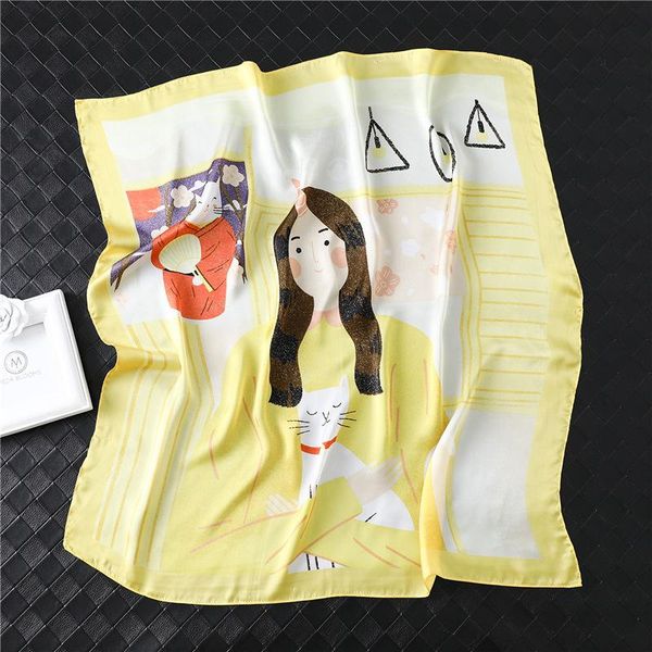 scarves women silk scarf neck foulard hair band lady fashion carton girl cat print head kerchief female small shawls bag, Blue;gray
scarves women silk scarf neck foulard hair band lady fashion carton girl cat print head kerchief female small shawls bag, Blue;gray