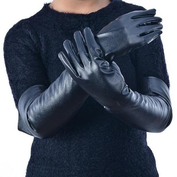 men women pu leather long gloves winter warm full fingers elbow gloves outdoors black red stage performance fashion show mittens, Blue;gray
men women pu leather long gloves winter warm full fingers elbow gloves outdoors black red stage performance fashion show mittens, Blue;gray
