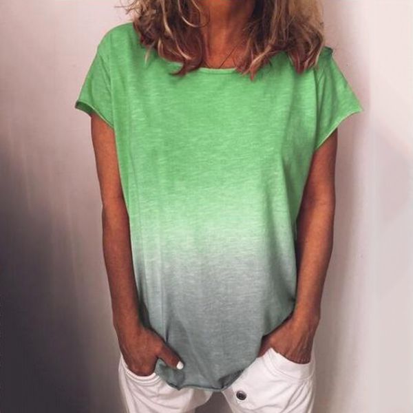 women's casual gradient color short sleeved tunic t shirt t-shirt women summer 2020, White
women's casual gradient color short sleeved tunic t shirt t-shirt women summer 2020, White