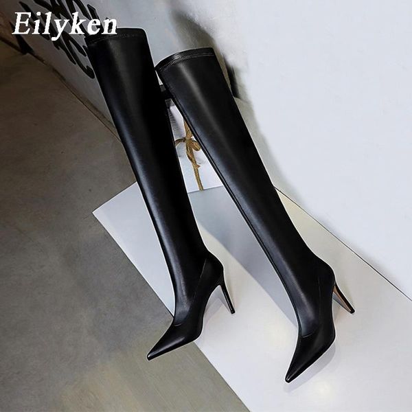 eilyken new fashion motorcycle thigh high shoes for women pointed toe slip-on over knee boots female stiletto heels, Black
eilyken new fashion motorcycle thigh high shoes for women pointed toe slip-on over knee boots female stiletto heels, Black