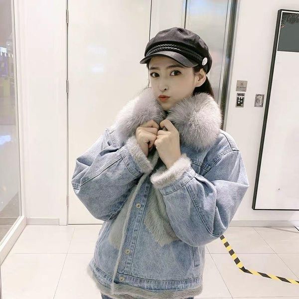 plus velvet jeans coat women's short style korean version of the loose thick jacket new style for autumn and winter, Black;brown
plus velvet jeans coat women's short style korean version of the loose thick jacket new style for autumn and winter, Black;brown