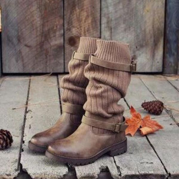 boots winter fashion women comfortable female pu leather mid heel calf shoes big size 35-43, Black
boots winter fashion women comfortable female pu leather mid heel calf shoes big size 35-43, Black