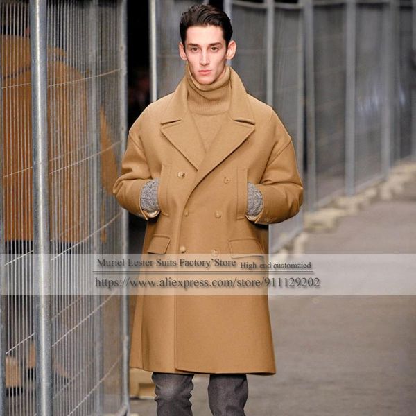 men's wool & blends classical male winter overcoat long sleeves blend tweed double-breasted jakcet custom made trench coat men blazer m, Black
men's wool & blends classical male winter overcoat long sleeves blend tweed double-breasted jakcet custom made trench coat men blazer m, Black