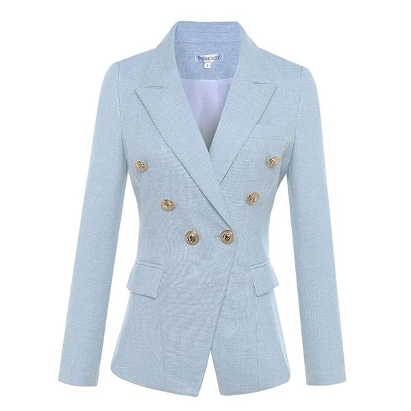 designer blazer women's long sleeve double breasted metal lion buttons blazer jacket outer s-xxxl 201201, White;black
designer blazer women's long sleeve double breasted metal lion buttons blazer jacket outer s-xxxl 201201, White;black