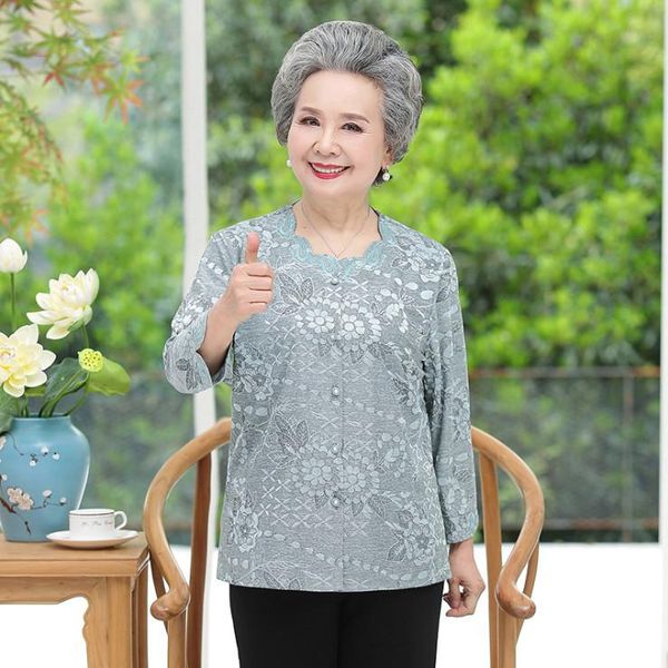 women's blouses & shirts jacquard shirt middle age women spring summer cardigan blouse casual plus size grandma mother, White
women's blouses & shirts jacquard shirt middle age women spring summer cardigan blouse casual plus size grandma mother, White