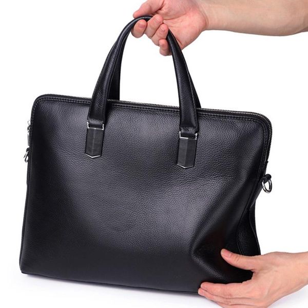 men leather office bag solid business briefcase leather bag men lap15 inch maletines hombre