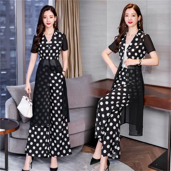 Female Goddess Two-piece Summer Leg Wide Pants Dot Femme Piece Defines Women's Suit Clothes N5xw, Black
Female Goddess Two-piece Summer Leg Wide Pants Dot Femme Piece Defines Women's Suit Clothes N5xw, Black