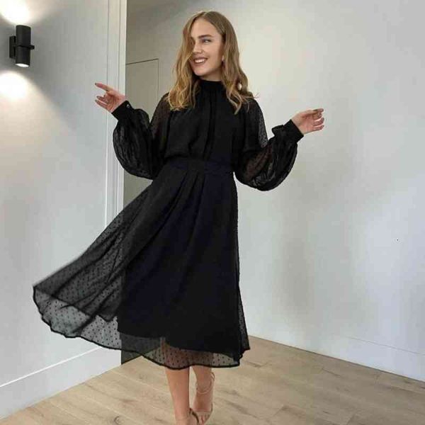 elegant dot midi dress slim women long lantern sleeve temperament dresses gauze perspective big swing solid dress, Black;gray
elegant dot midi dress slim women long lantern sleeve temperament dresses gauze perspective big swing solid dress, Black;gray