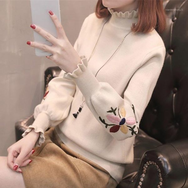 women's sweaters autumn winter women embroidery turtleneck sweater jacket women's large size knit long lj05481, White;black
women's sweaters autumn winter women embroidery turtleneck sweater jacket women's large size knit long lj05481, White;black
