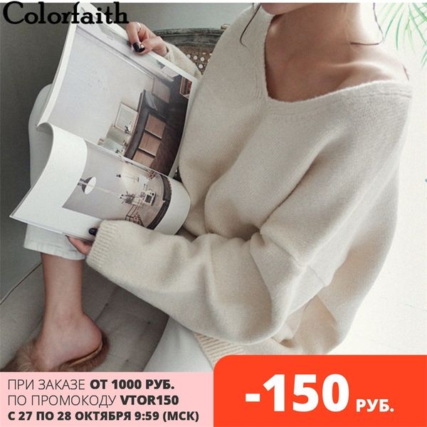 colorfaith autumn winter women's pullover oversize sweaters v-neck long sleeve minimalist korean knitted pink sw8108 201030, White
colorfaith autumn winter women's pullover oversize sweaters v-neck long sleeve minimalist korean knitted pink sw8108 201030, White