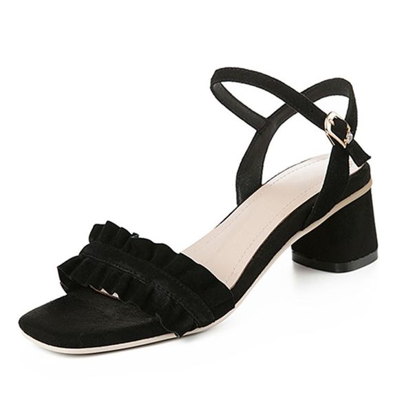 sandals summer est retro wedding office shoes woman sweet brand design ruffles ladies genuine leather thick heels pumps, Black
sandals summer est retro wedding office shoes woman sweet brand design ruffles ladies genuine leather thick heels pumps, Black