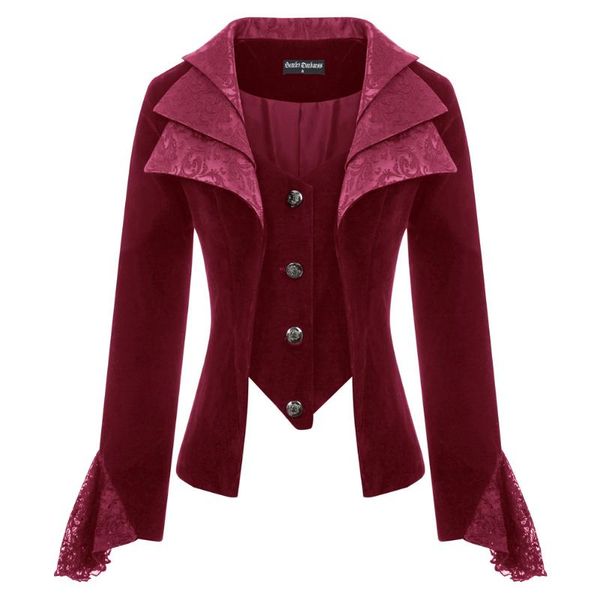 women's lapel collar coat gothic steampunk jacket autumn cosplay stage dance long sleeve button placket evening party coat, Black;brown
women's lapel collar coat gothic steampunk jacket autumn cosplay stage dance long sleeve button placket evening party coat, Black;brown