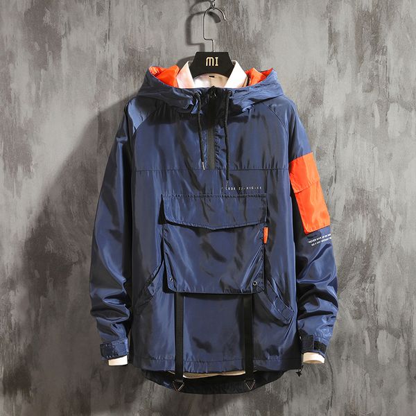 front pocket pullover jackets men autumn half zipper hoodie jacket male hip hop casual windbreaker coat streetwear kg-673, Black
front pocket pullover jackets men autumn half zipper hoodie jacket male hip hop casual windbreaker coat streetwear kg-673, Black