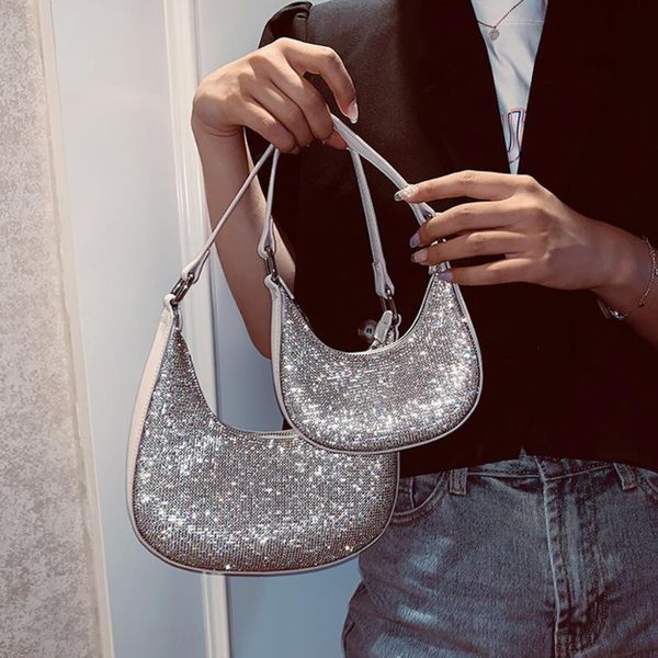 fashion diamonds women shoulder bags designer half moon handbags luxury shiny evening cluthes silver crossbody bag ladies purses c1016 
fashion diamonds women shoulder bags designer half moon handbags luxury shiny evening cluthes silver crossbody bag ladies purses c1016