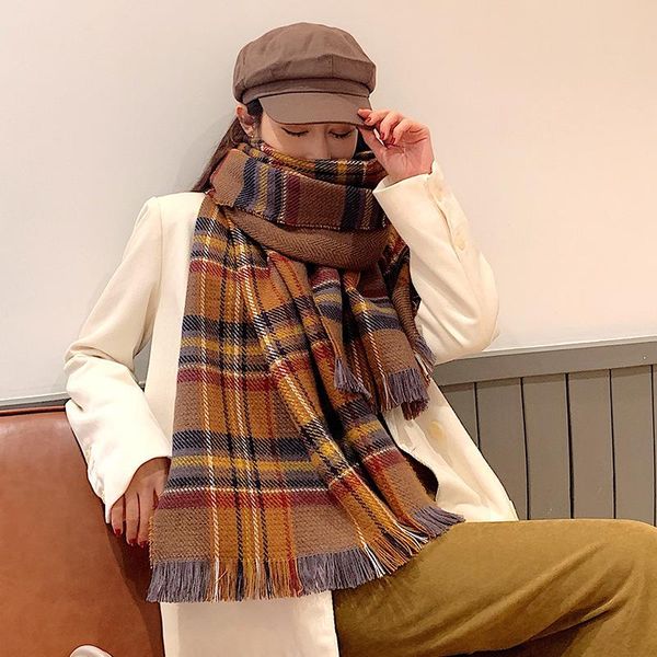 scarves 2021korean autumn winter cashmere double side plaid women's scarf warm and thickened student long shawl cosplay, Blue;gray
scarves 2021korean autumn winter cashmere double side plaid women's scarf warm and thickened student long shawl cosplay, Blue;gray