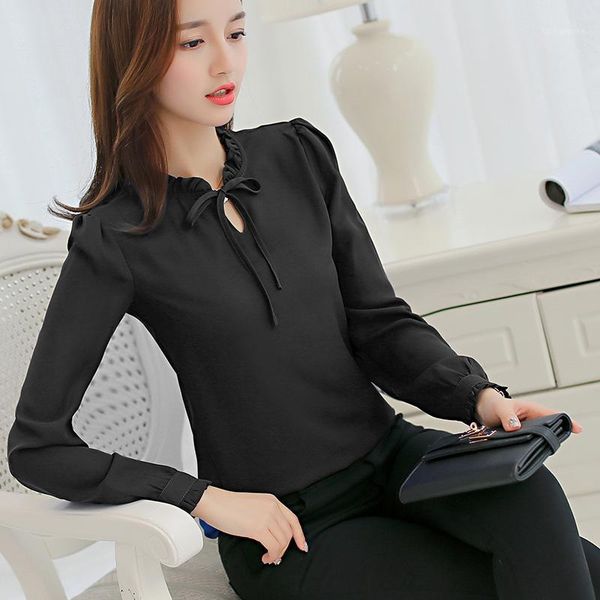 spring autumn women chiffon blouse casual long sleeve slim shirts fashion leisure shirt bow office ladies black white blusa1
spring autumn women chiffon blouse casual long sleeve slim shirts fashion leisure shirt bow office ladies black white blusa1