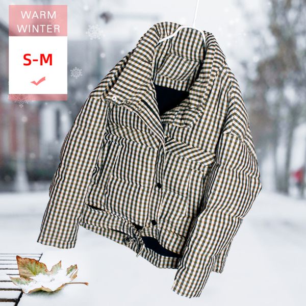 new women fashion short white duck down jacket stand collar female loose thick plaid warm zipper coat big size good quanlity, Black
new women fashion short white duck down jacket stand collar female loose thick plaid warm zipper coat big size good quanlity, Black
