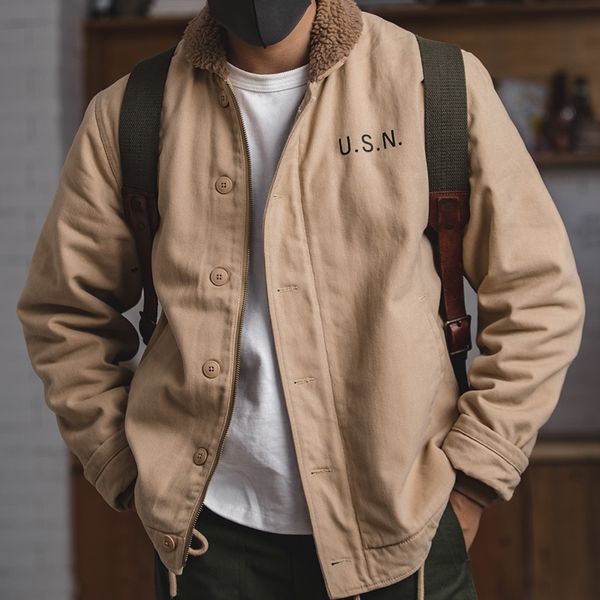 men's vintage sherpa fleece lined winter jacket n-1 button down cotton jacket green brown 201028, Black;brown
men's vintage sherpa fleece lined winter jacket n-1 button down cotton jacket green brown 201028, Black;brown