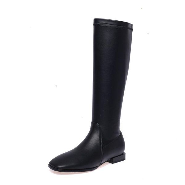 genuine leather knee high boots women winter warm zipper party basic shoes woman riding boots square toe knee high, Black 
genuine leather knee high boots women winter warm zipper party basic shoes woman riding boots square toe knee high, Black