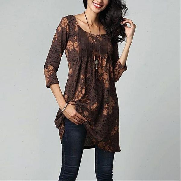 womens loose long sleeve cotton casual shirt tunic casual blouse female floral printed o neck plus size shirt, White 
womens loose long sleeve cotton casual shirt tunic casual blouse female floral printed o neck plus size shirt, White