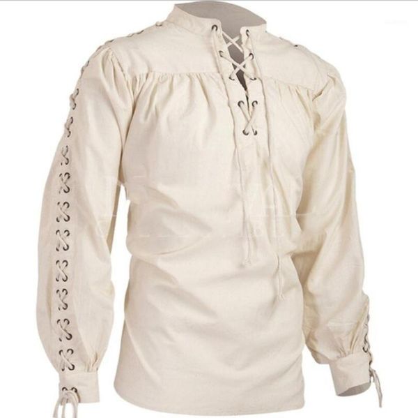 2020 men medieval knight warrior costume tunic clothing norman chevalier braid viking pirate saxon cotton shirt men w9601, White;black
2020 men medieval knight warrior costume tunic clothing norman chevalier braid viking pirate saxon cotton shirt men w9601, White;black