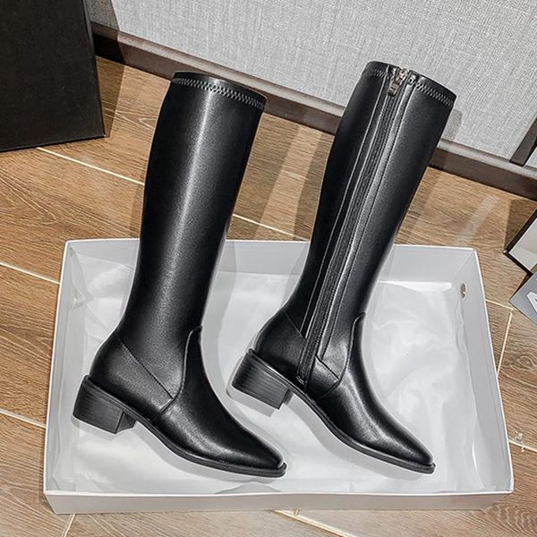 fashion women shoes knee-high slim stretch boots british style square toe leather long boots famale knight 02a, Black
fashion women shoes knee-high slim stretch boots british style square toe leather long boots famale knight 02a, Black