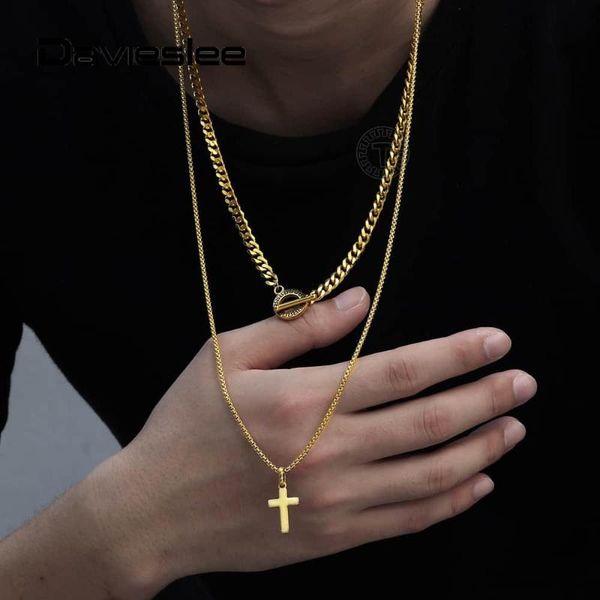 2pcs/set stainless steel cross pendant necklace for men women layered punk cool box link chain necklace gold color ltnm002, Silver
2pcs/set stainless steel cross pendant necklace for men women layered punk cool box link chain necklace gold color ltnm002, Silver