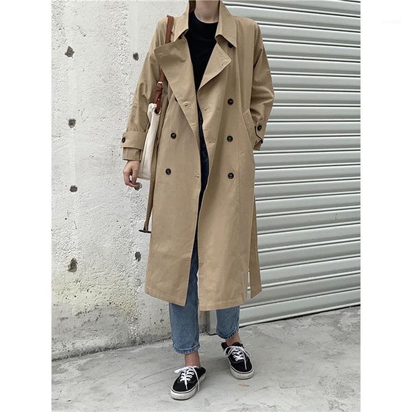 korean stylish loose elegant slim mid-long women trench coat with sash lapel double breasted oversize thin ladies outwear coat1, Tan;black
korean stylish loose elegant slim mid-long women trench coat with sash lapel double breasted oversize thin ladies outwear coat1, Tan;black