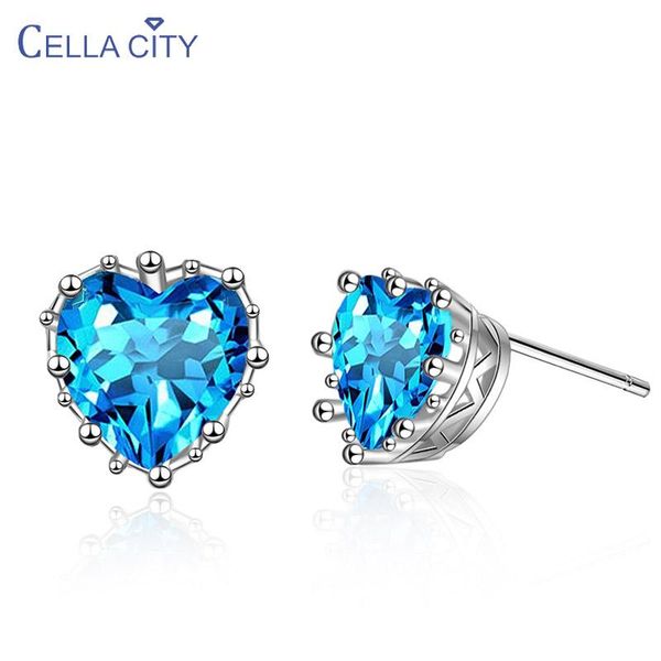 cellacity silver 925 jewelry blue gemstones earrings for women trendy aquamarine heart ear studs simple compact female gifts, Golden;silver
cellacity silver 925 jewelry blue gemstones earrings for women trendy aquamarine heart ear studs simple compact female gifts, Golden;silver