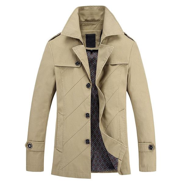 now spring and autumn pure cotton washing casual business jacket men's versatile solid color mid-length trench coat men's, Tan;black
now spring and autumn pure cotton washing casual business jacket men's versatile solid color mid-length trench coat men's, Tan;black