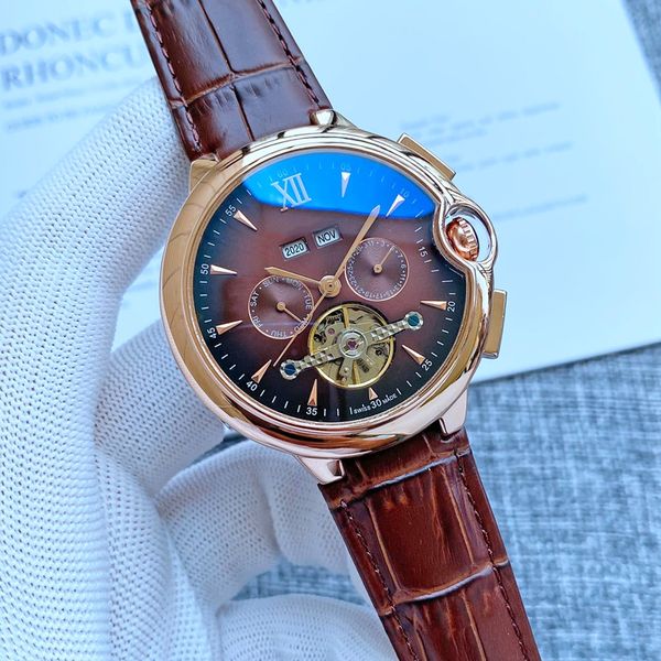 2023 new mens watches large flywheel five stitches work 48mm size automatic mechanical watch designer luxury brand leather strap fashion gif, Slivery;brown
2023 new mens watches large flywheel five stitches work 48mm size automatic mechanical watch designer luxury brand leather strap fashion gif, Slivery;brown