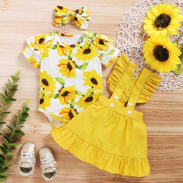clothing sets infant baby girl ruffle sunflower print romper bodysuit+suspender skirts outfits, White
clothing sets infant baby girl ruffle sunflower print romper bodysuit+suspender skirts outfits, White